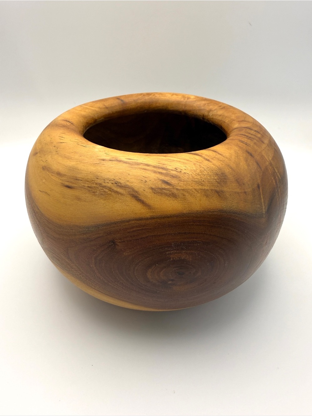 Vintage MCM Turned Wood Handmade Bowl